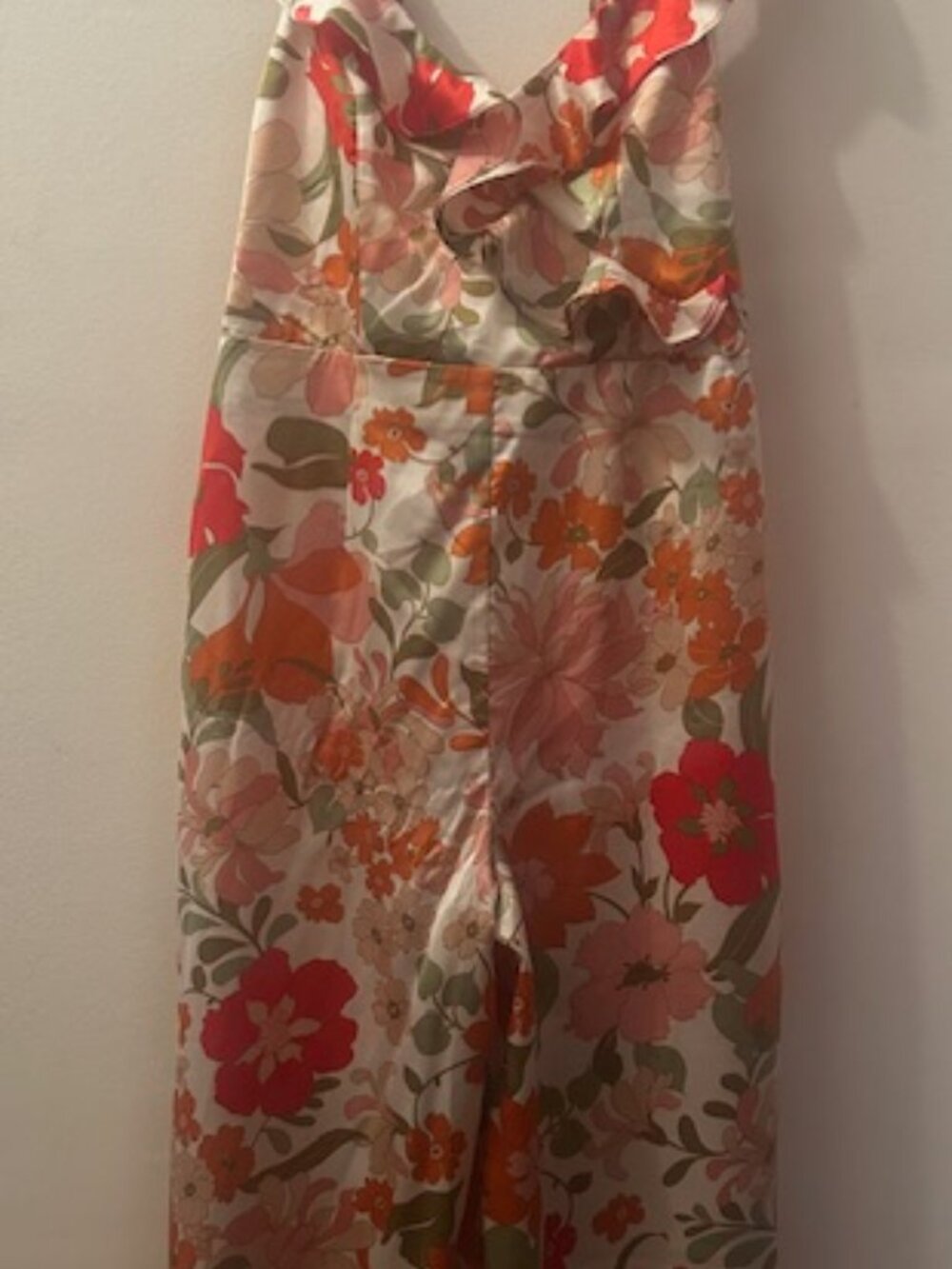 Anthropologie Elliatt Heliconia Bold Floral Flowing Ruffle Low Back Jumpsuit NWT - Picture 10 of 16